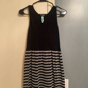 Black dress with  stripes